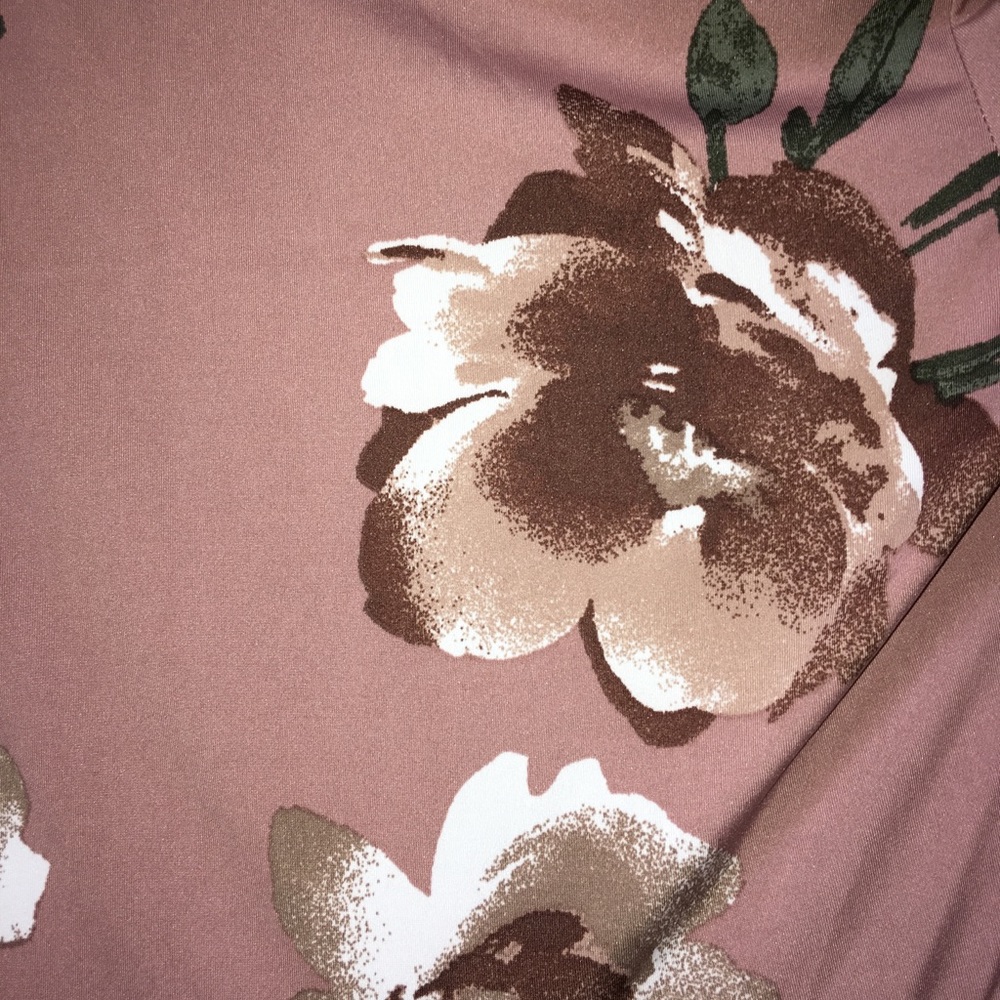 Strappy criss cross floral print dress nude mauve - Picture 6 of 7